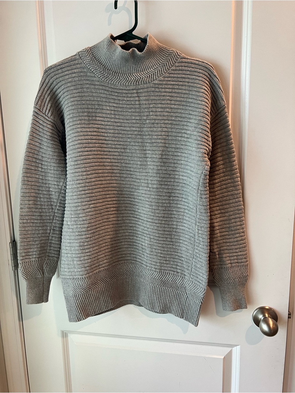 RVCA Ribbed Mock Neck Sweater - Light Gray